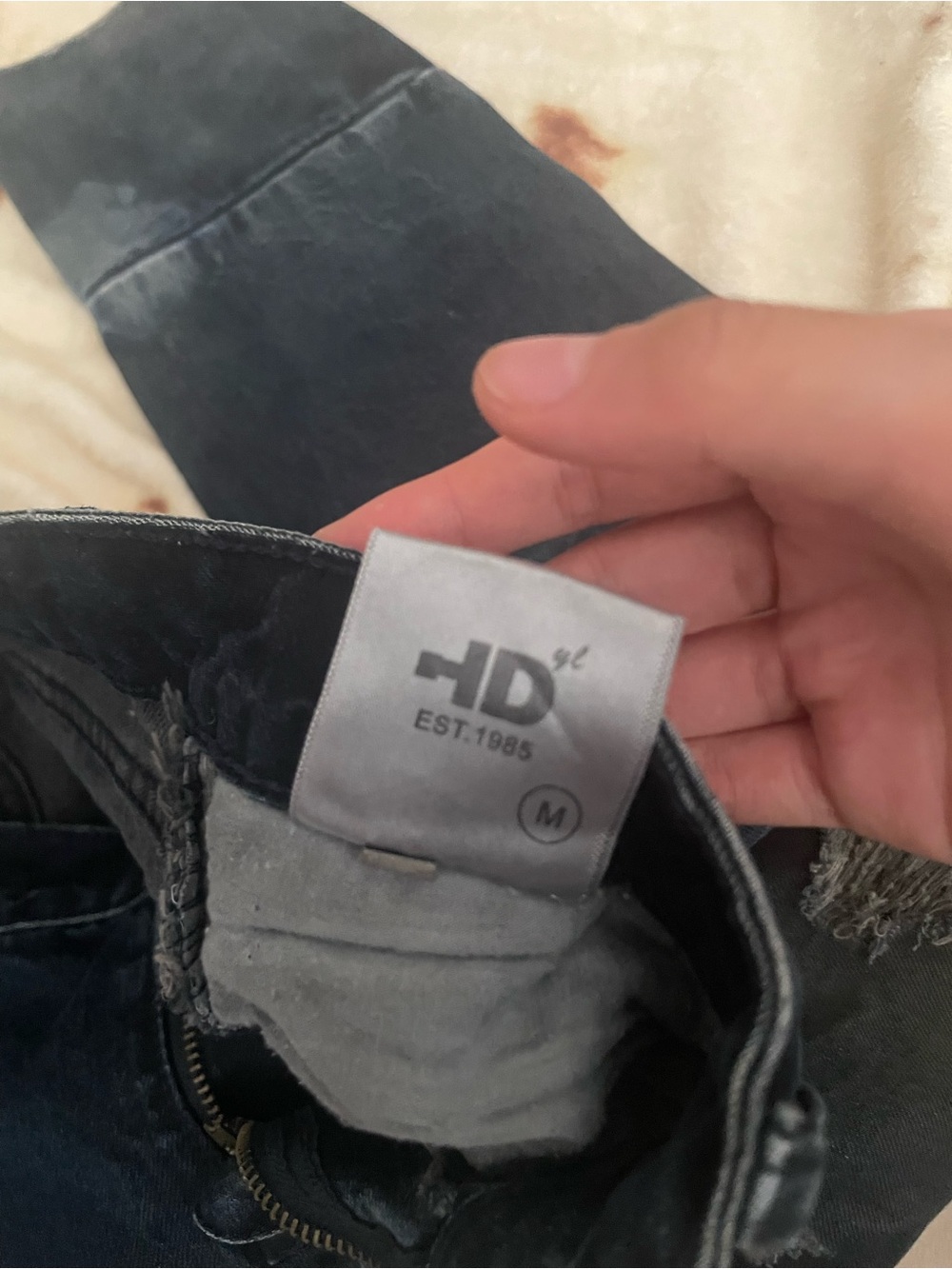 Dark Blue Women’s Boyfriend Jeans with Distressed Detail - Picture 4 of 5